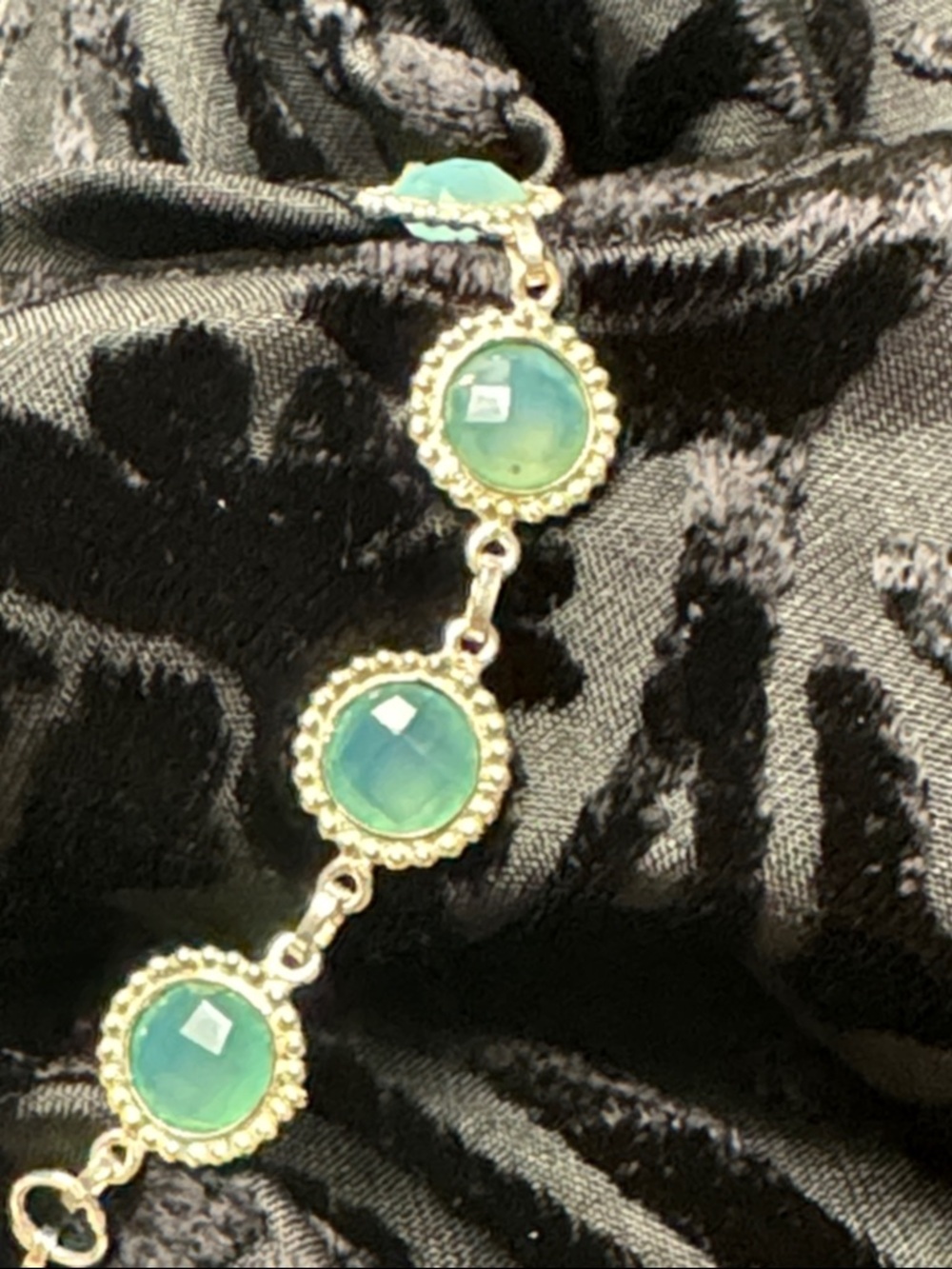 Aqua chalcedony link adjustable Bracelet